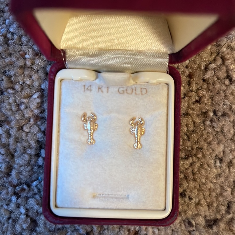 14 KT gold lobster earrings